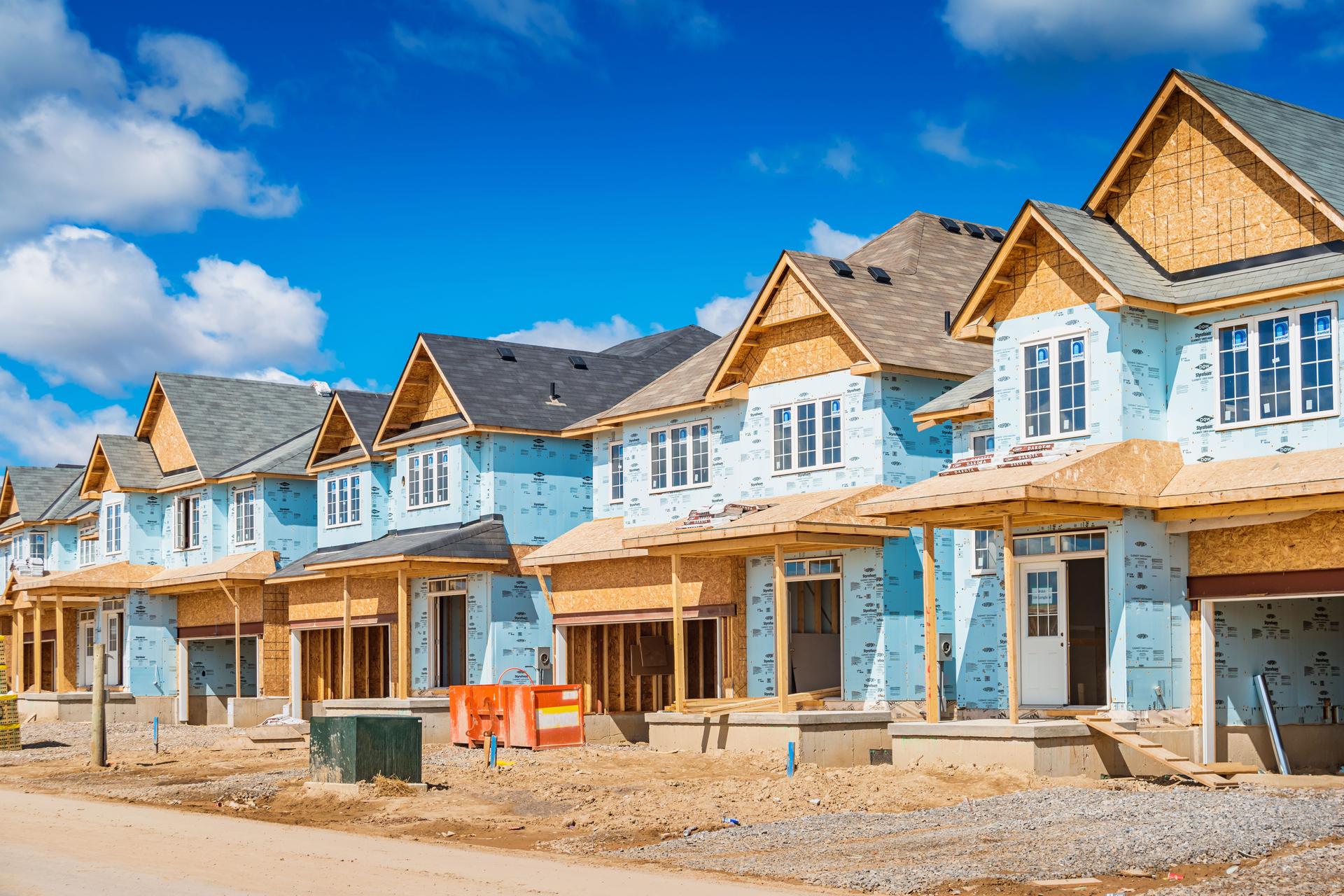 Detached Houses under construction in a new residential district