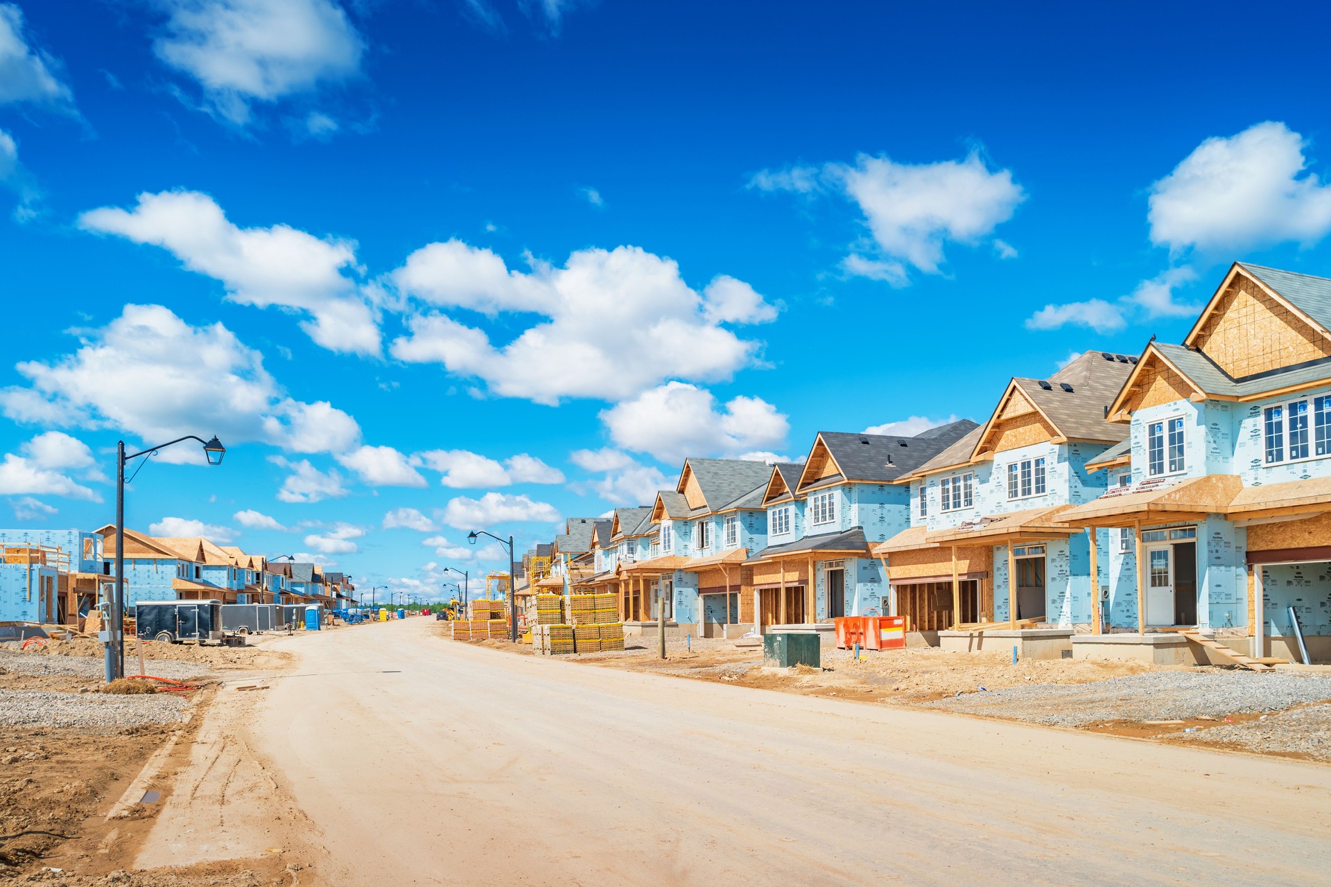 Housing development in a new neighborhood