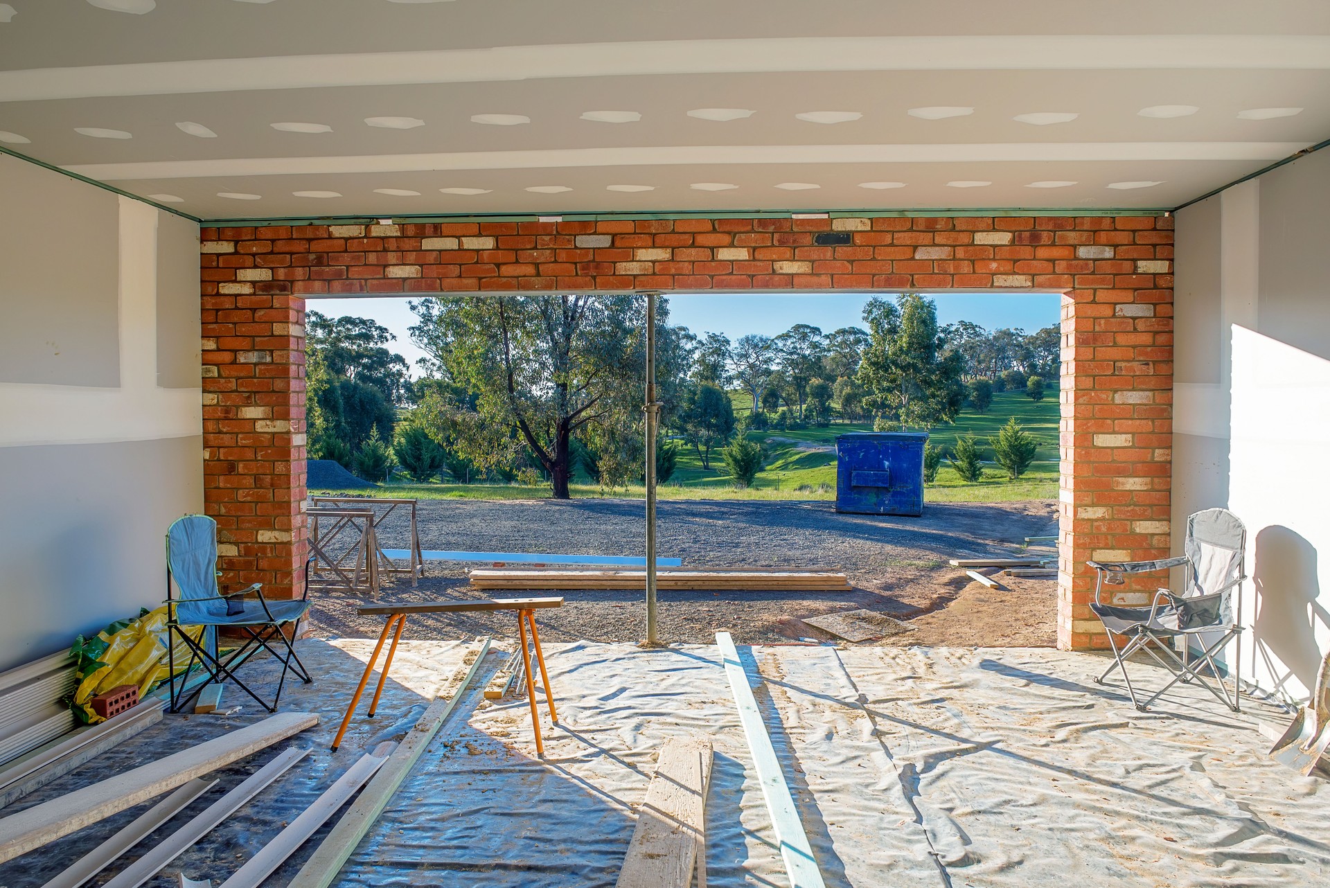 Residential house being built